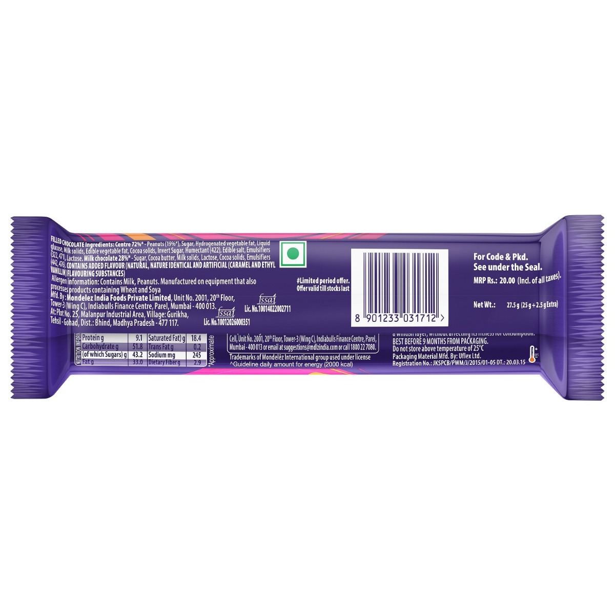 Cadbury Fuse Chocolate Bar, 27.5 gm Price, Uses, Side Effects ...