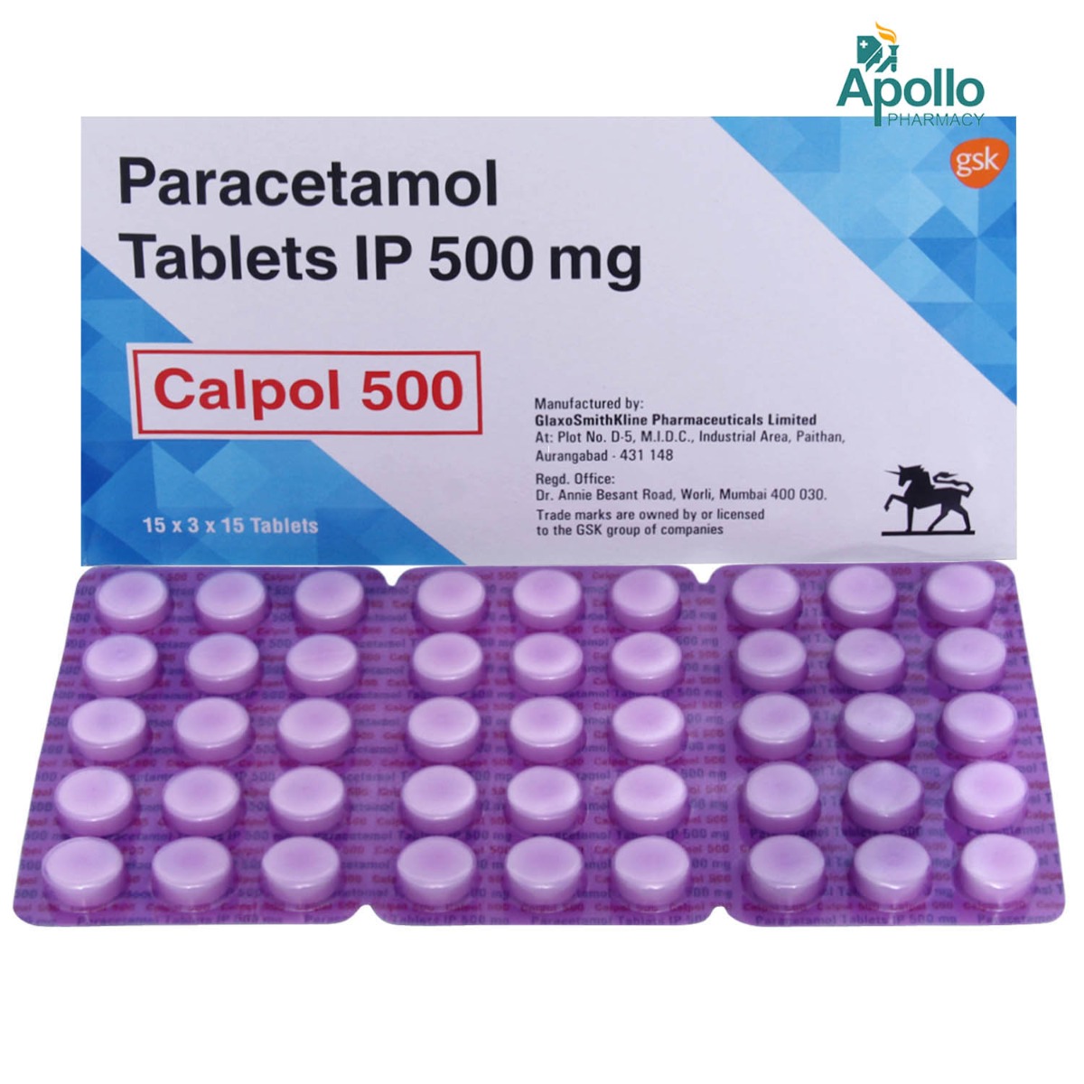 Calpol 500 mg Tablet 15's, Pack of 15 TABLETS Calpol 500 mg Tablet 15's, Pack of 15 TABLETS