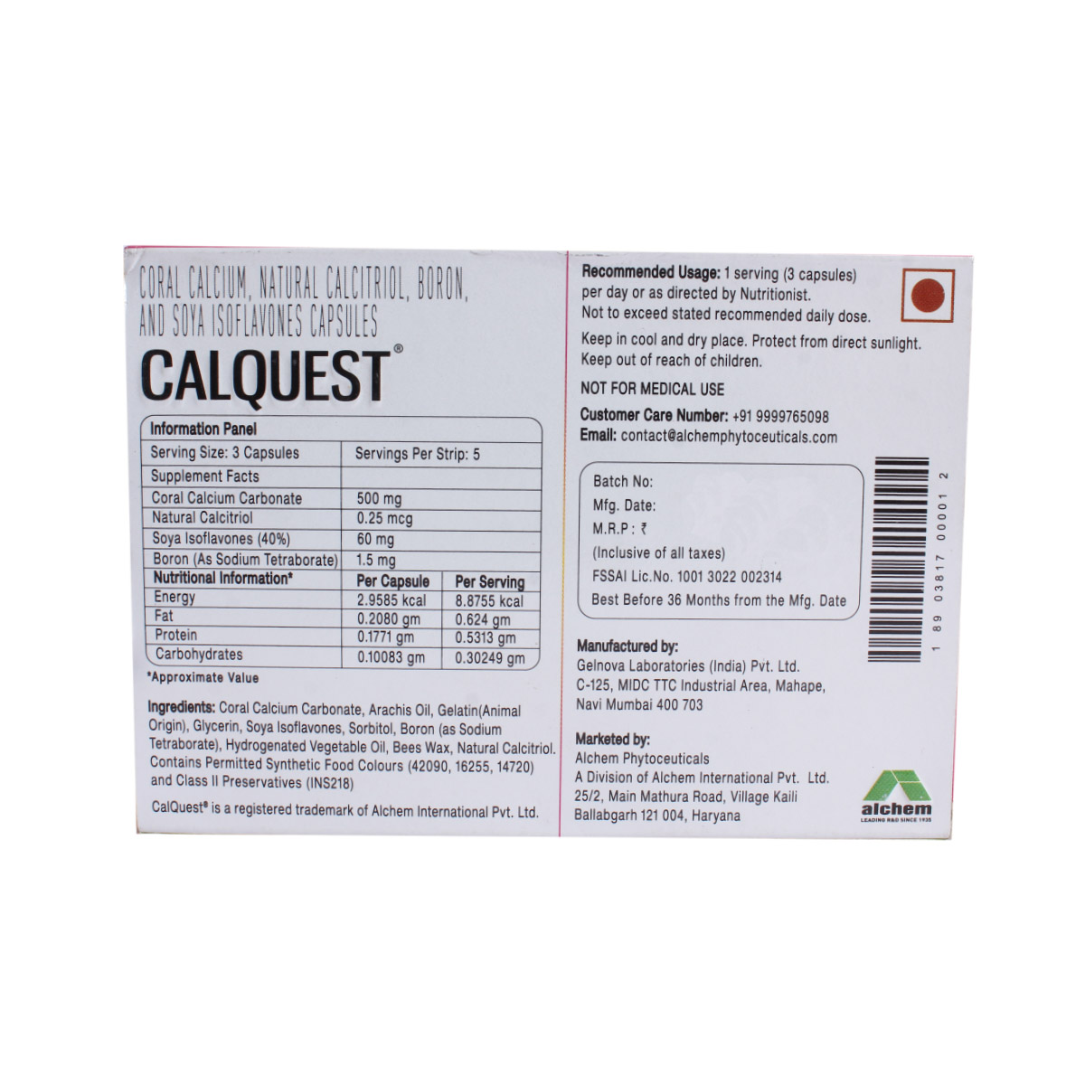 Calquest Capsule 15's, Pack of 15 Calquest Capsule 15's, Pack of 15
