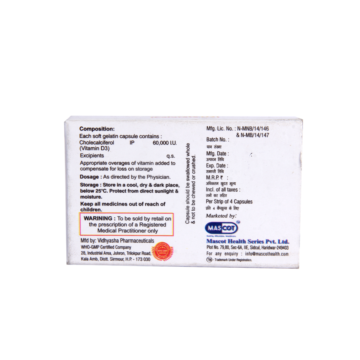 Calotate D3 Capsule 4's, Pack of 4 Calotate D3 Capsule 4's, Pack of 4