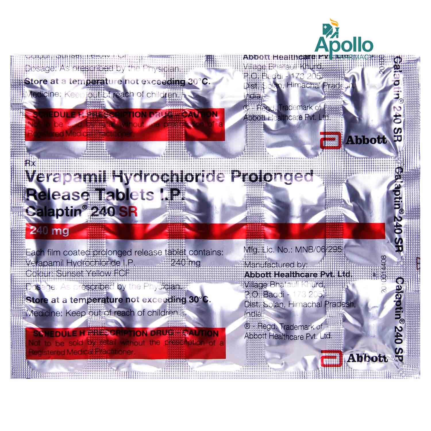 Calaptin 240 SR Tablet 15's, Pack of 15 TABLETS Calaptin 240 SR Tablet 15's, Pack of 15 TABLETS