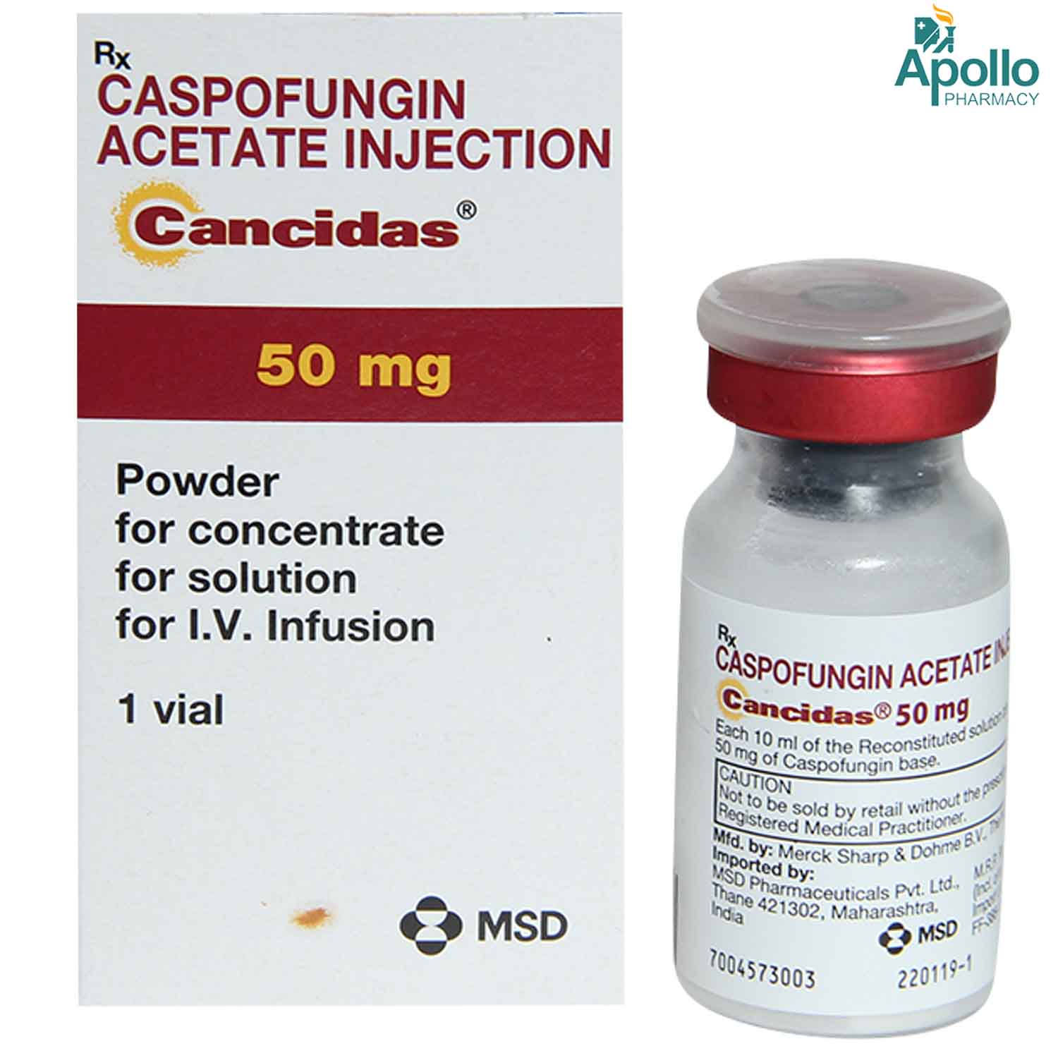 CANCIDAS 50MG INJECTION 10ML, Pack of 1 INJECTION CANCIDAS 50MG INJECTION 10ML, Pack of 1 INJECTION