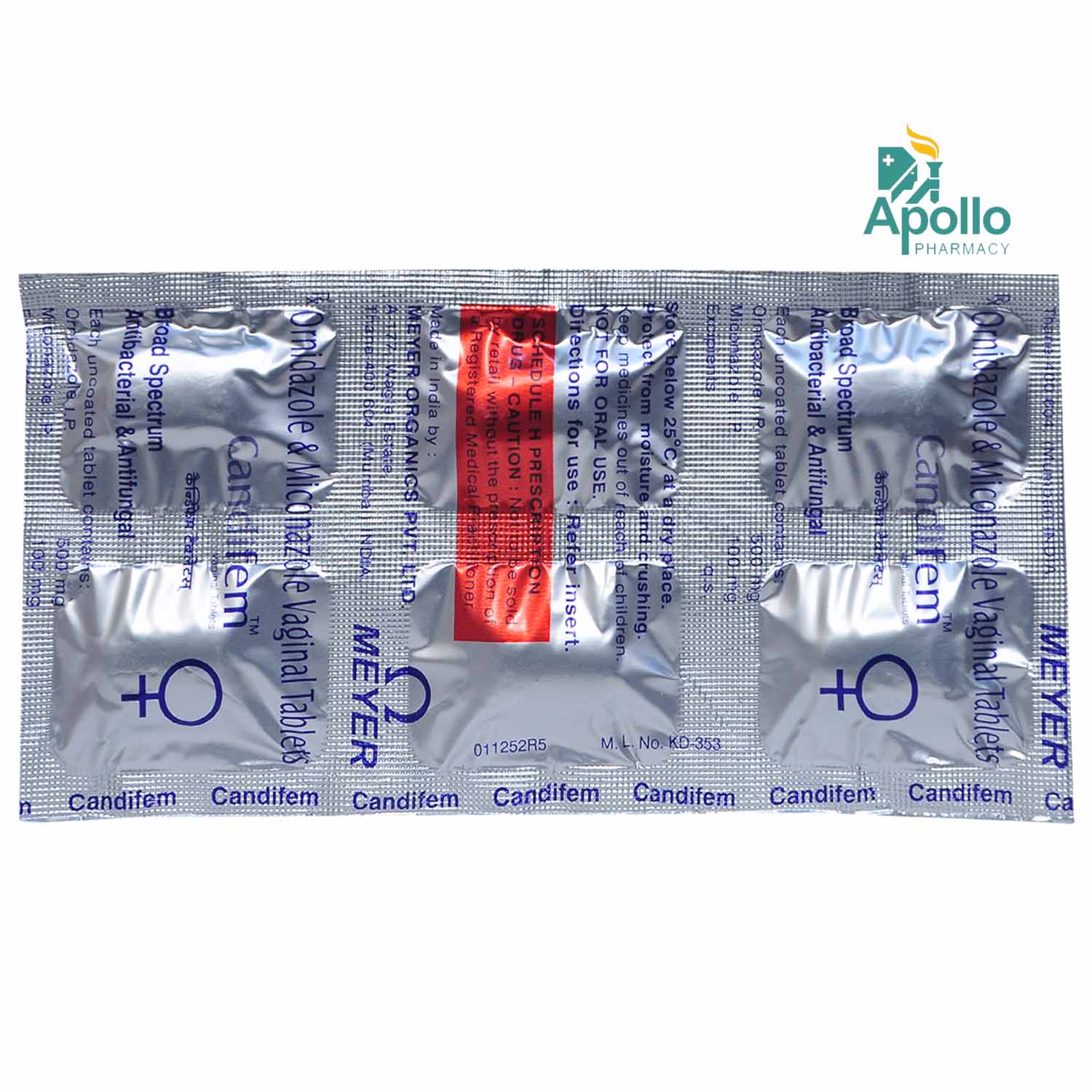 Candifem Vaginal Tablet 6's, Pack of 6 TabletS Candifem Vaginal Tablet 6's, Pack of 6 TabletS