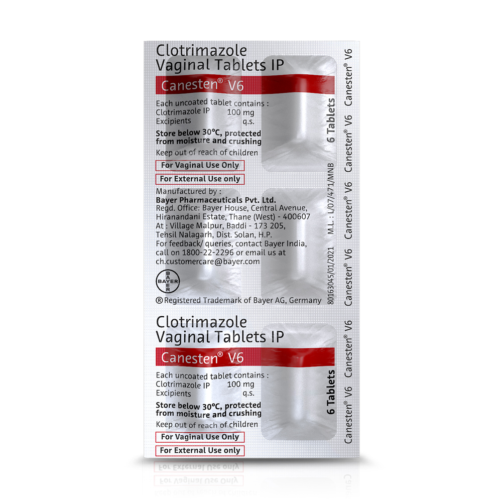 Canesten V6 Tablet 6's, Pack of 6 TABLETS Canesten V6 Tablet 6's, Pack of 6 TABLETS