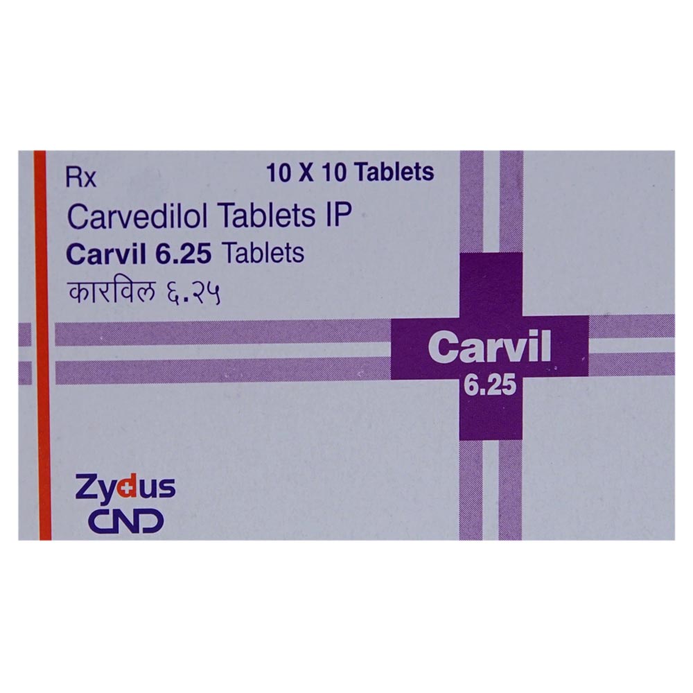 Carvil 6.25 Tablet 10's, Pack of 10 TABLETS Carvil 6.25 Tablet 10's, Pack of 10 TABLETS