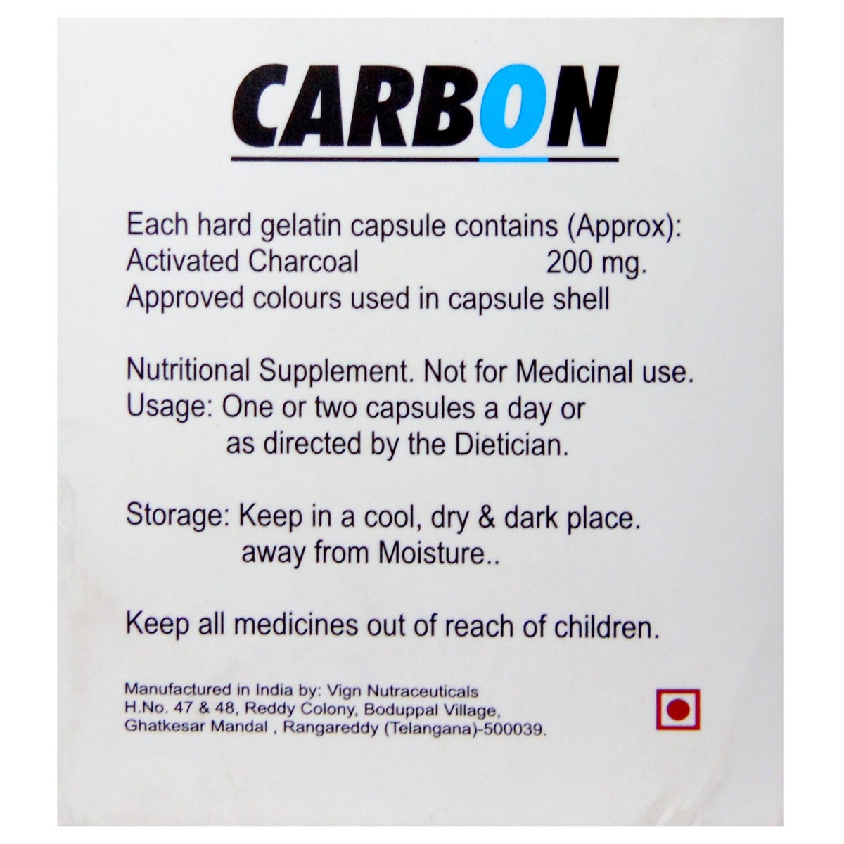 Carbon Capsule 10's, Pack of 10 CapsuleS Carbon Capsule 10's, Pack of 10 CapsuleS
