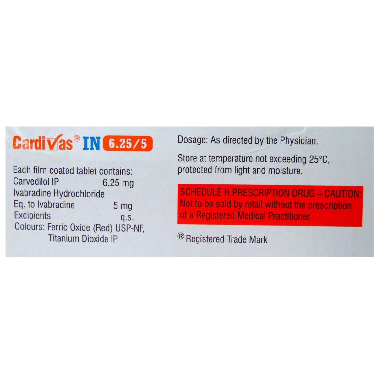 Cardivas IN 6.25/5 Tablet 10's, Pack of 10 TABLETS Cardivas IN 6.25/5 Tablet 10's, Pack of 10 TABLETS