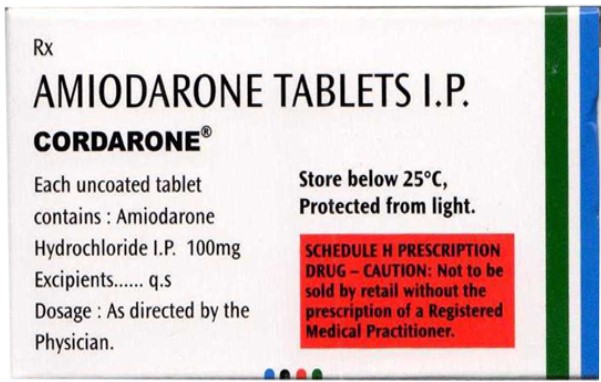 Cordarone 100 mg Tablet 15's, Pack of 15 TABLETS Cordarone 100 mg Tablet 15's, Pack of 15 TABLETS