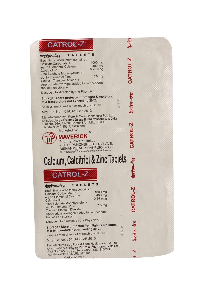 Catrol-Z Tablet 10's, Pack of 10 TABLETS Catrol-Z Tablet 10's, Pack of 10 TABLETS