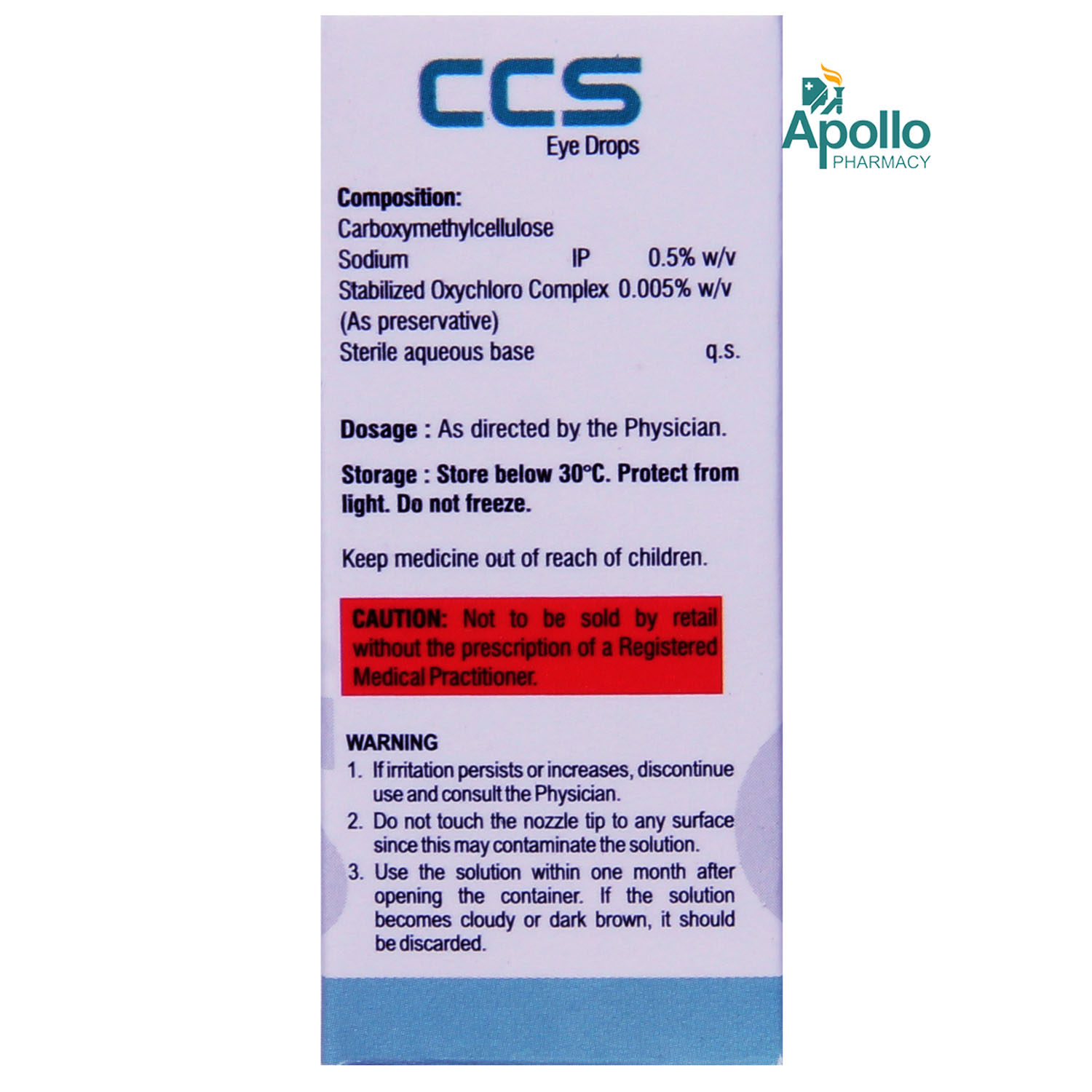 CCS Eye Drops 10 ml, Pack of 1 EYE DROPS CCS Eye Drops 10 ml, Pack of 1 EYE DROPS