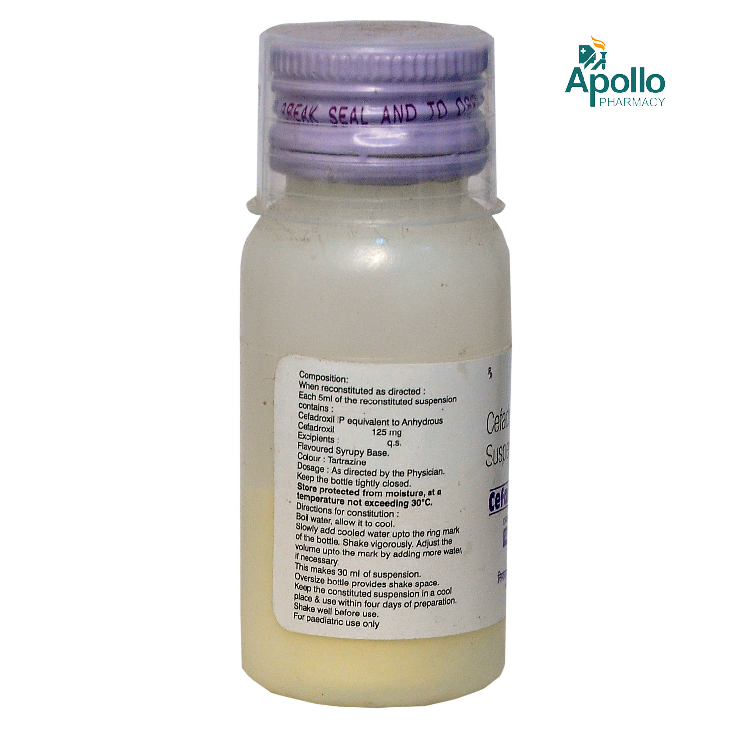 Cefadrox 125 mg Syrup 30 ml, Pack of 1 Syrup Cefadrox 125 mg Syrup 30 ml, Pack of 1 Syrup