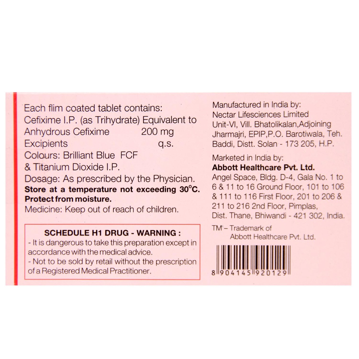 Cefi-200 Tablet 10's, Pack of 10 TABLETS Cefi-200 Tablet 10's, Pack of 10 TABLETS