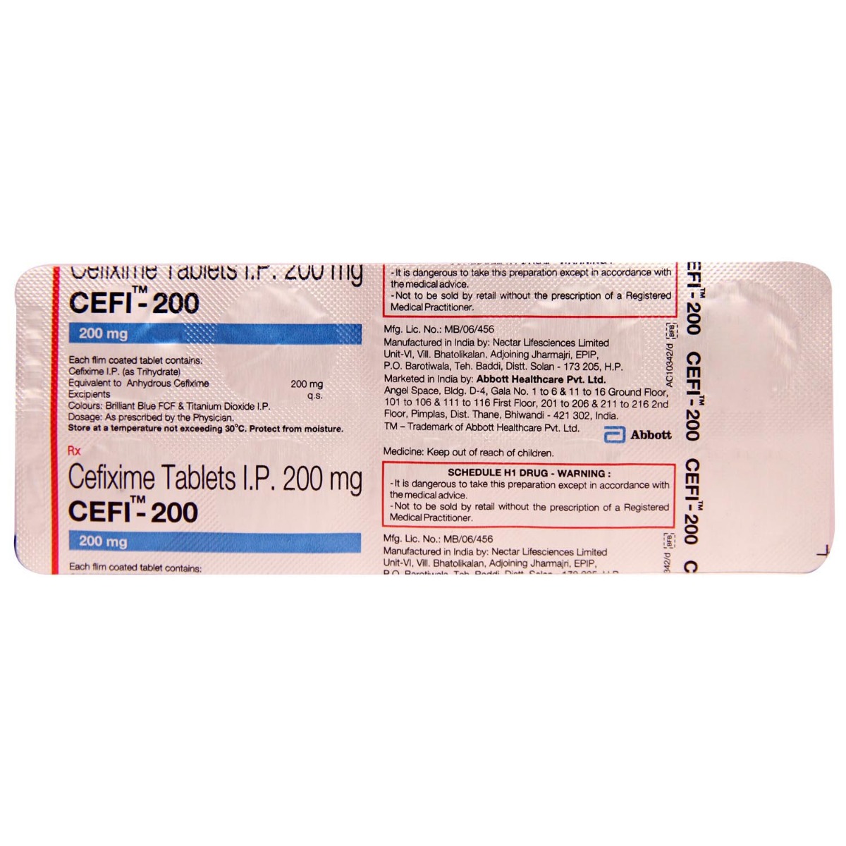 Cefi-200 Tablet 10's, Pack of 10 TABLETS Cefi-200 Tablet 10's, Pack of 10 TABLETS