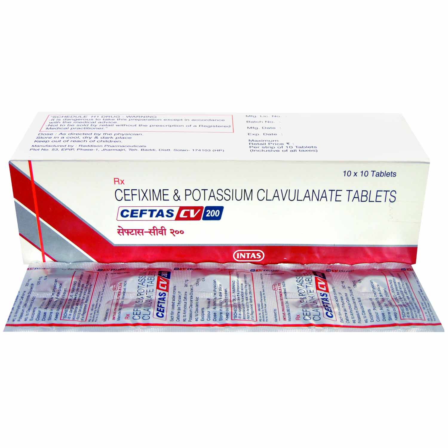 Buy Ceftas CV 200 Tablet 10's Online