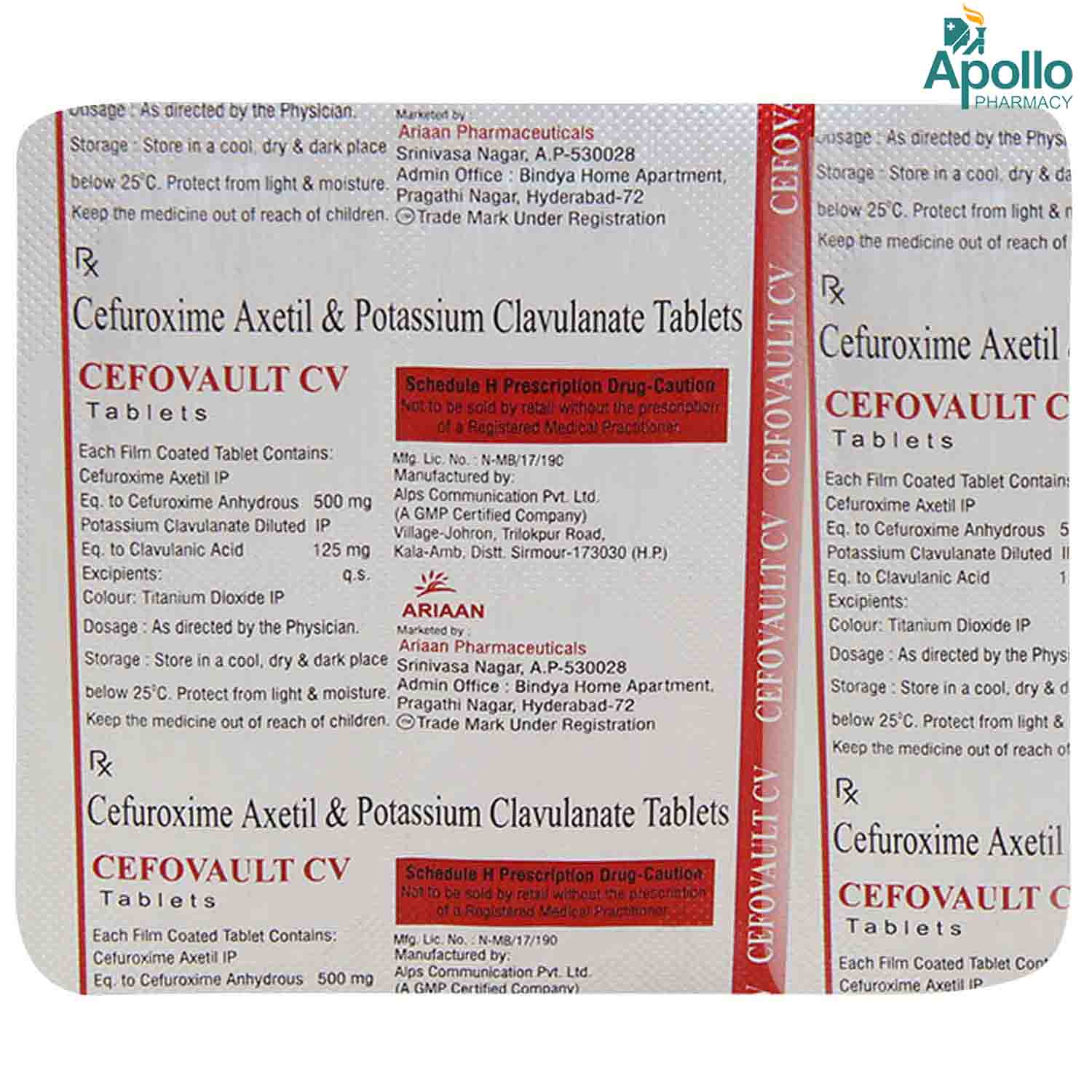 Cefovault CV Tablet 6's, Pack of 6 TabletS Cefovault CV Tablet 6's, Pack of 6 TabletS