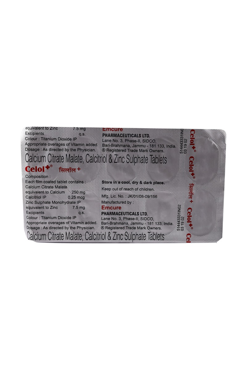 Celol Plus Tablet 10's, Pack of 10 TABLETS Celol Plus Tablet 10's, Pack of 10 TABLETS