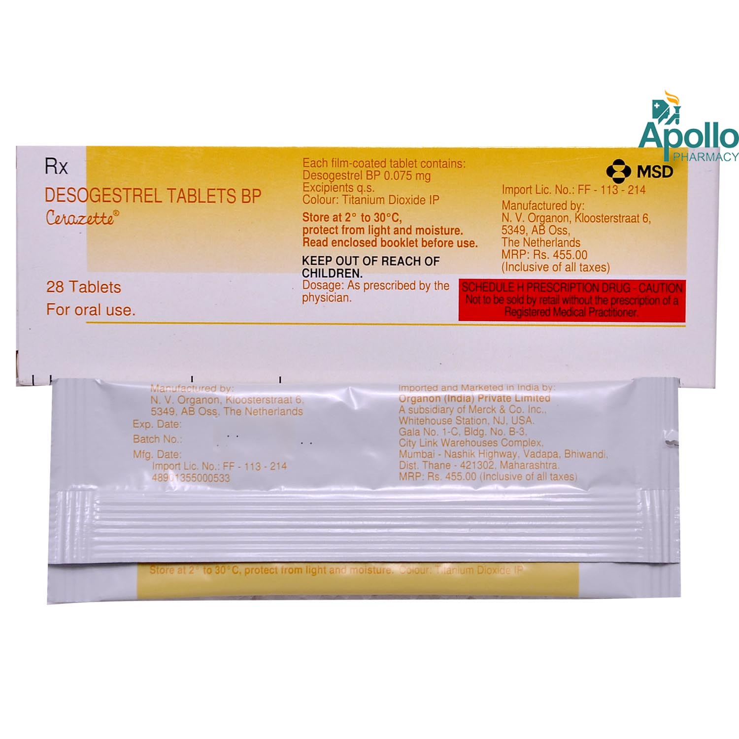 Cerazette Tablet 28's, Pack of 1 TABLET Cerazette Tablet 28's, Pack of 1 TABLET