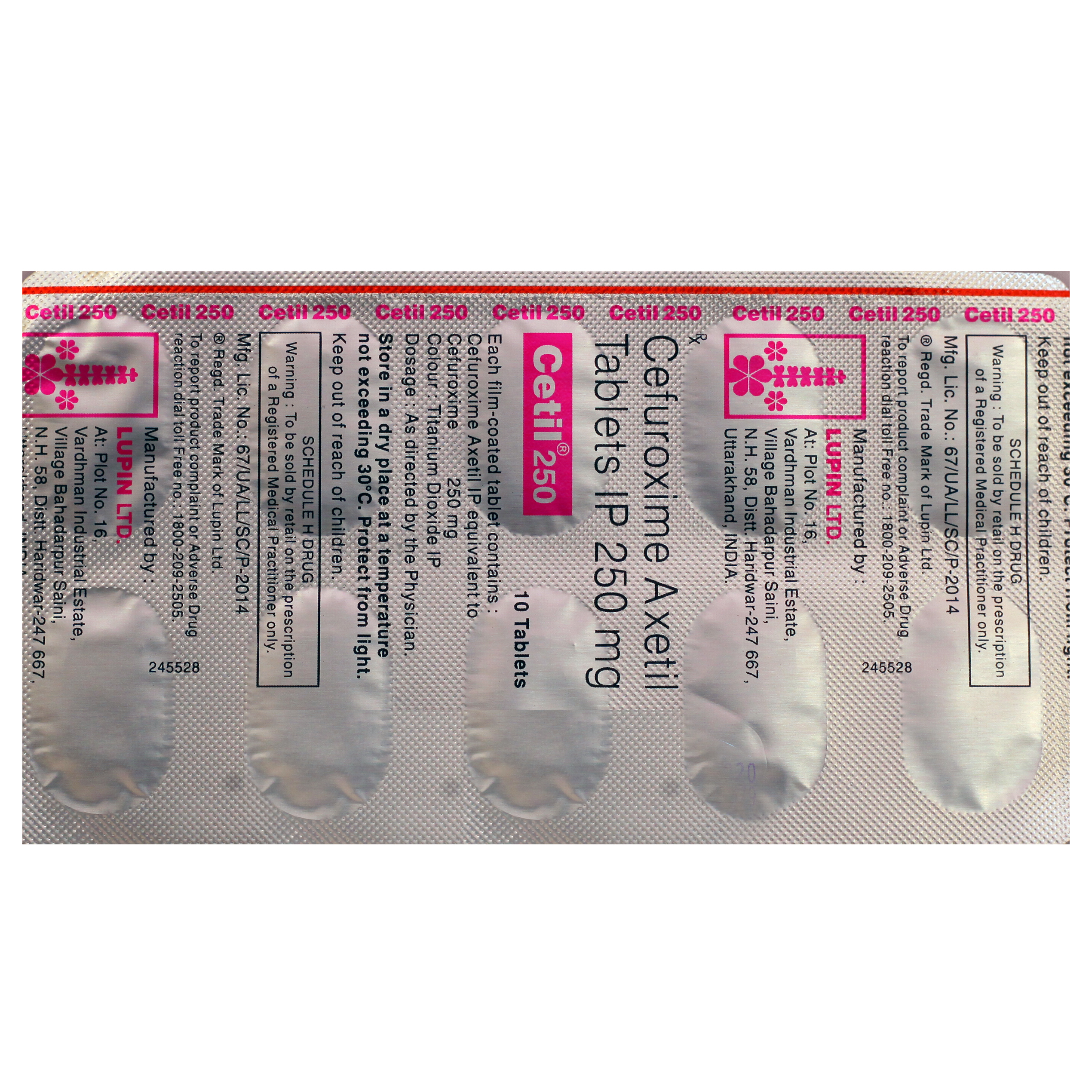 Cetil 250 Tablet 10's, Pack of 10 TABLETS Cetil 250 Tablet 10's, Pack of 10 TABLETS
