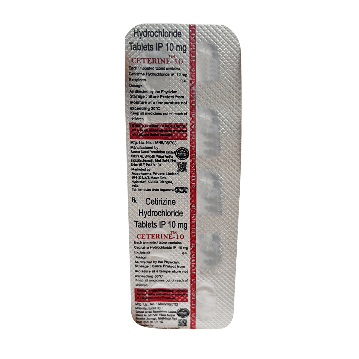 Ceterine-10 Tablet 10's, Pack of 10 TabletS Ceterine-10 Tablet 10's, Pack of 10 TabletS