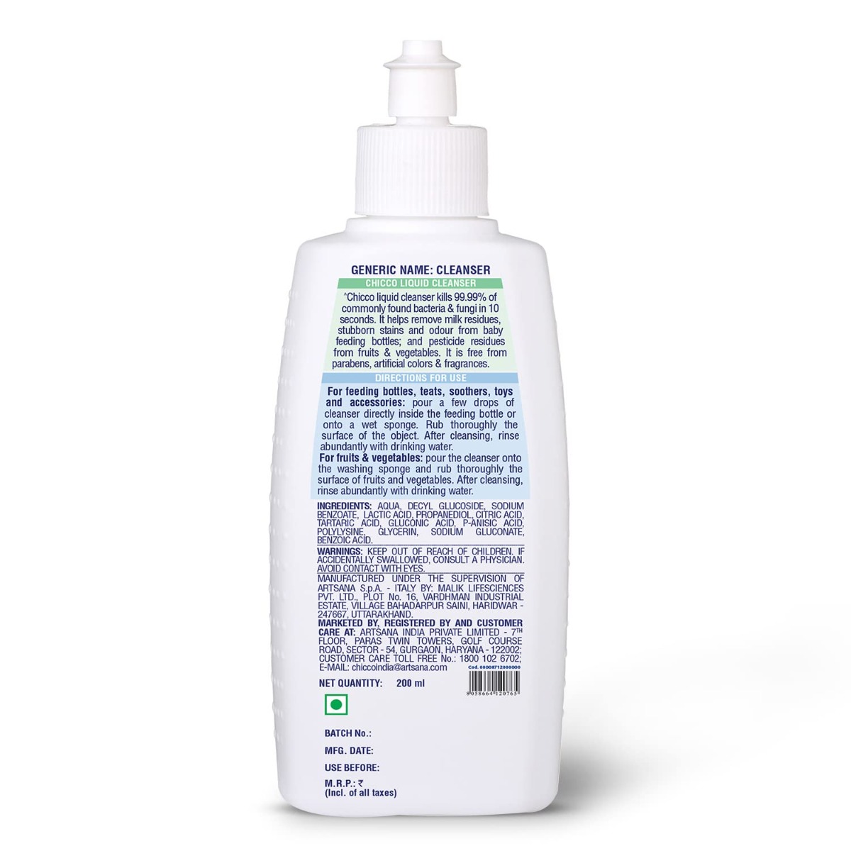 Chicco Liquid Cleanser, 200 ml, Pack of 1 Chicco Liquid Cleanser, 200 ml, Pack of 1