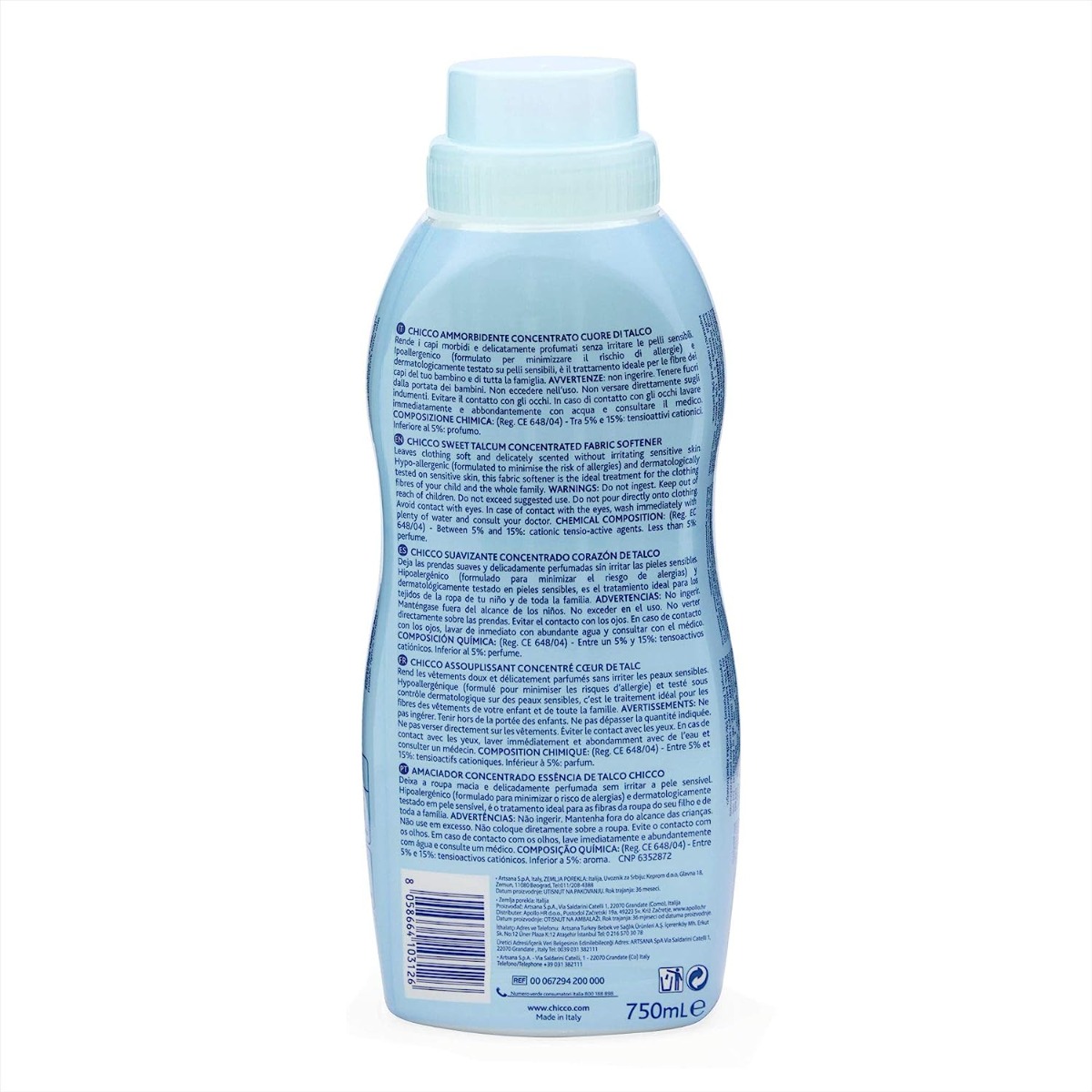 Chicco Sensitive Sweet Talcum Softener, 750 ml, Pack of 1 Chicco Sensitive Sweet Talcum Softener, 750 ml, Pack of 1