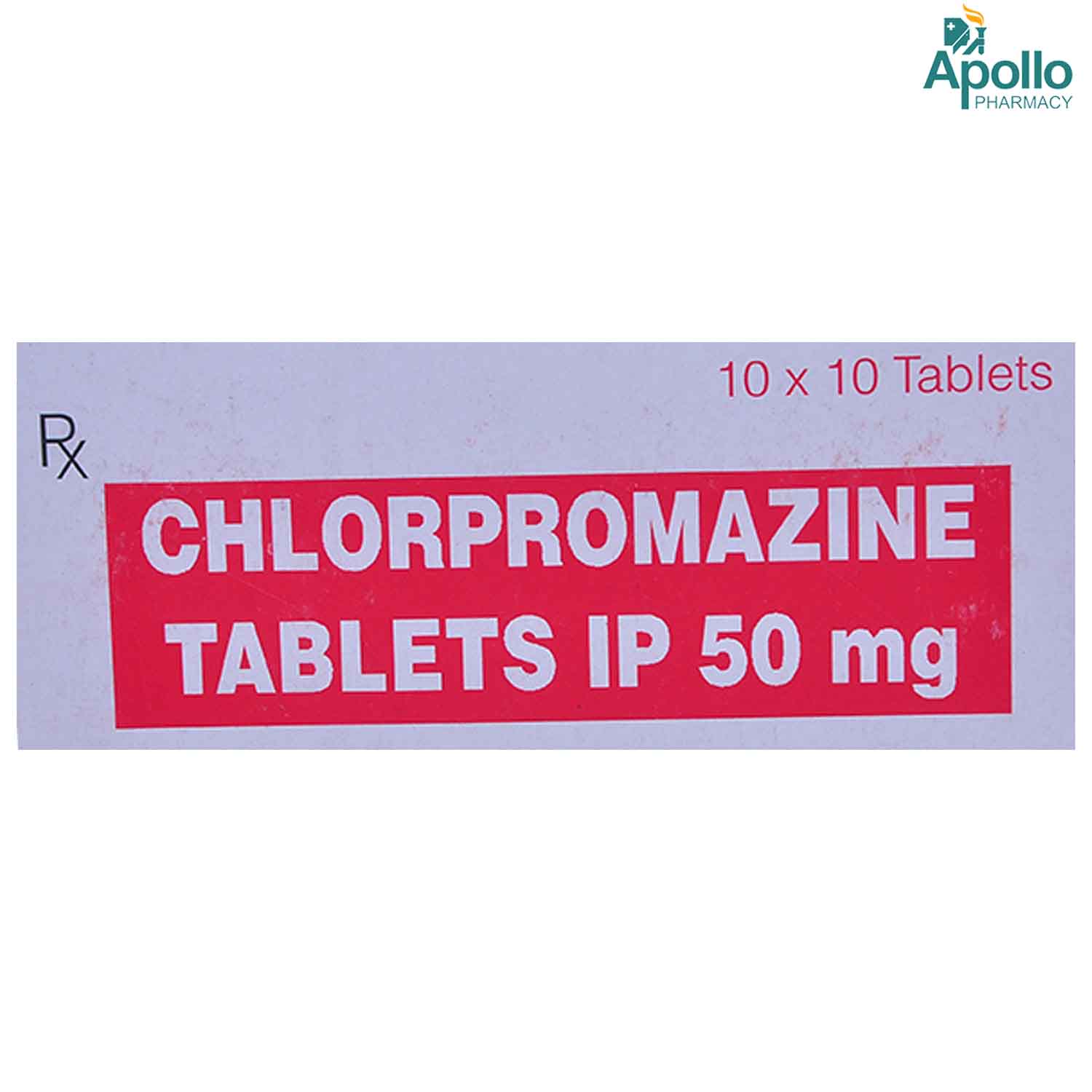Chlorpromazine 50 mg Tablet 10's, Pack of 10 TABLETS Chlorpromazine 50 mg Tablet 10's, Pack of 10 TABLETS