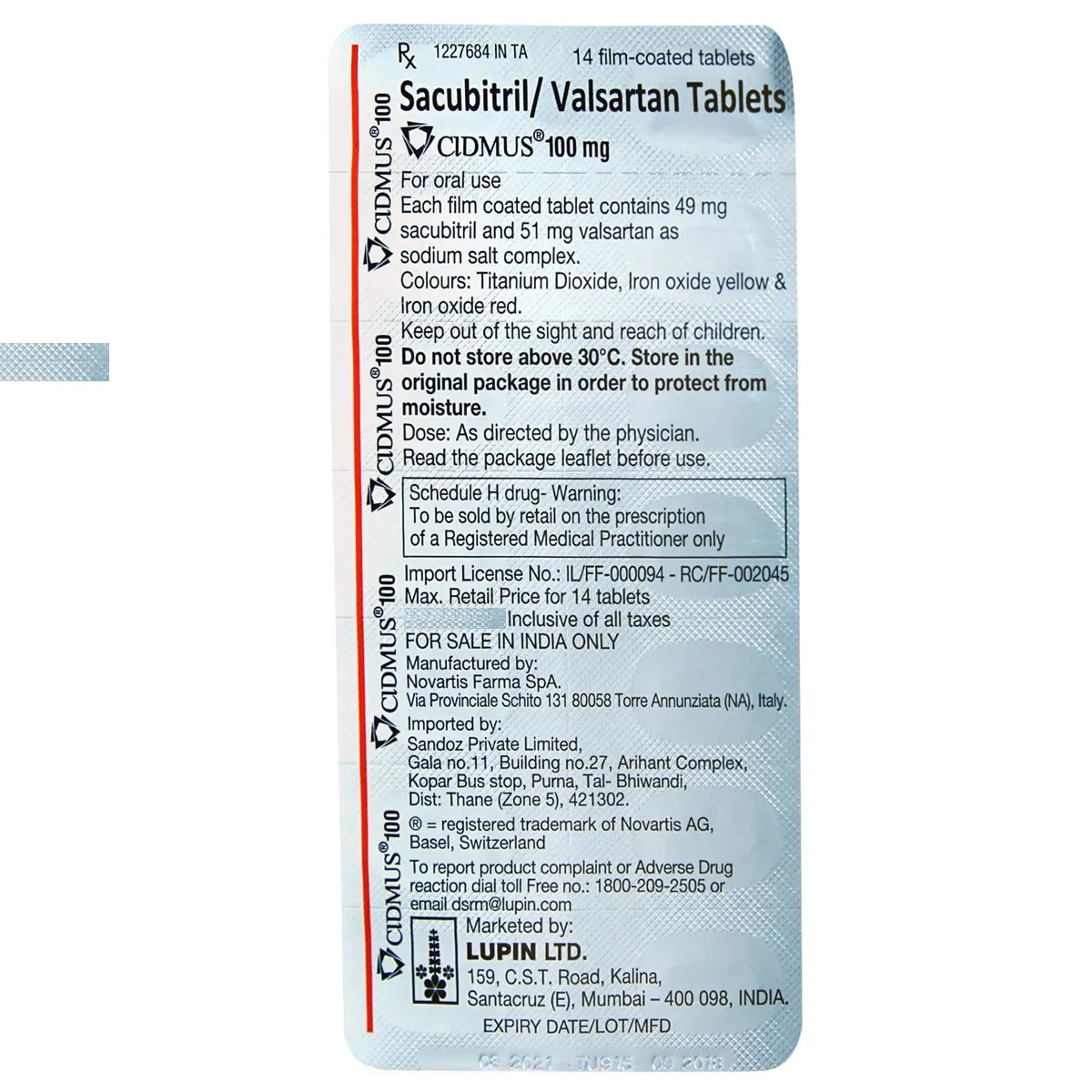 Cidmus 100 mg Tablet 14's, Pack of 14 TABLETS Cidmus 100 mg Tablet 14's, Pack of 14 TABLETS