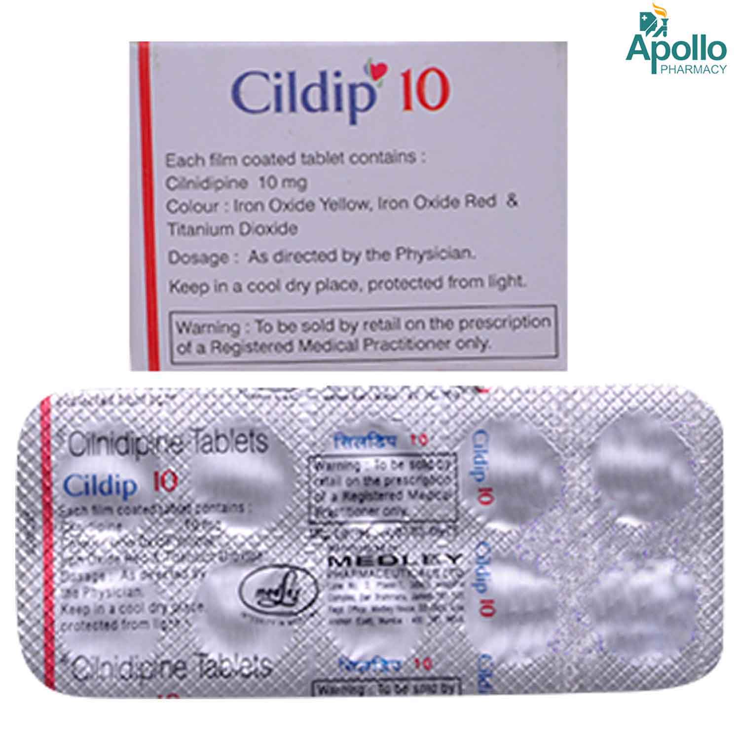 Cildip 10 Tablet 10's, Pack of 10 TABLETS Cildip 10 Tablet 10's, Pack of 10 TABLETS