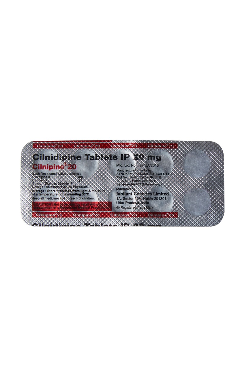 Cilnipine 20 mg Tablet 10's, Pack of 10 TabletS Cilnipine 20 mg Tablet 10's, Pack of 10 TabletS