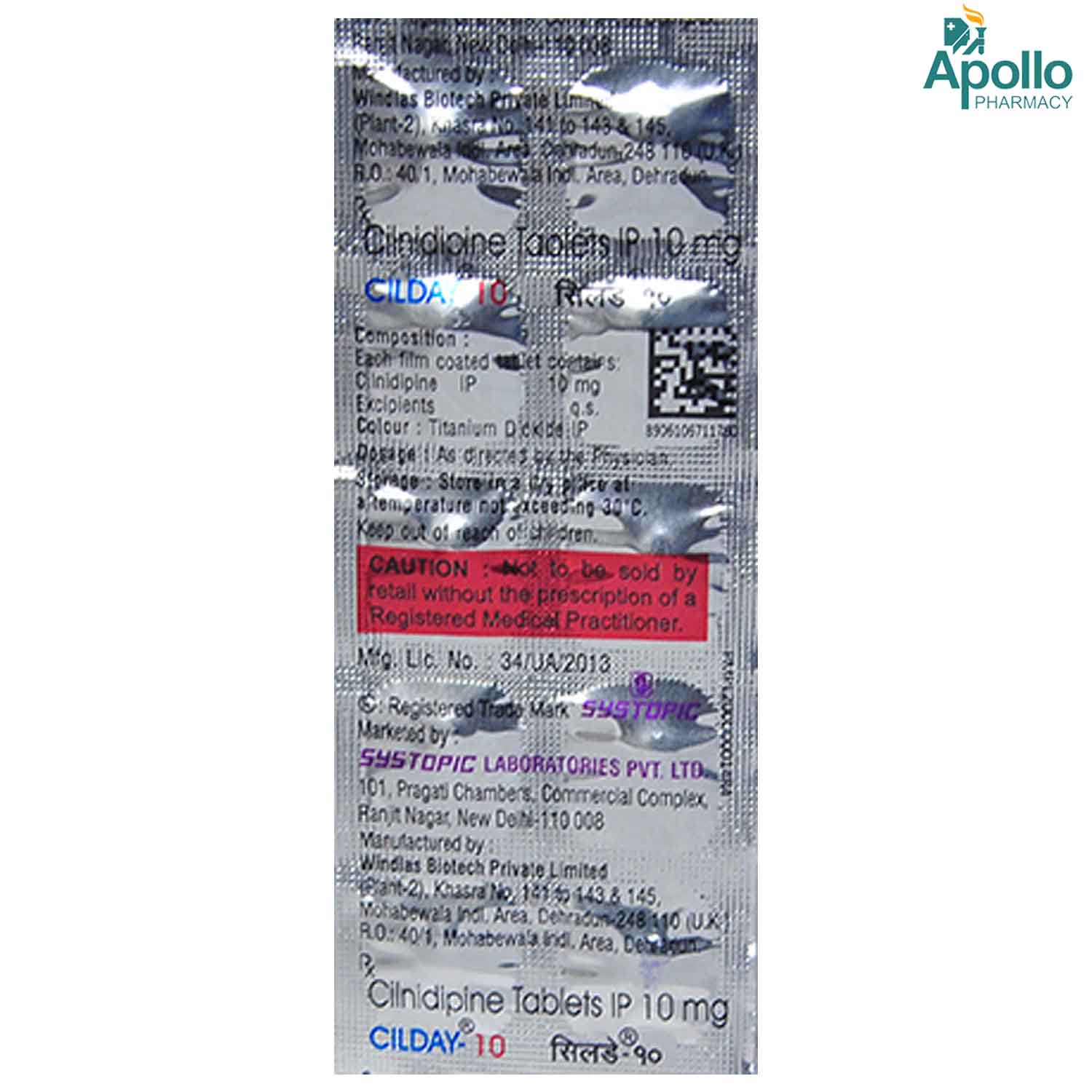 Cilday-10 Tablet 10's, Pack of 10 TABLETS Cilday-10 Tablet 10's, Pack of 10 TABLETS
