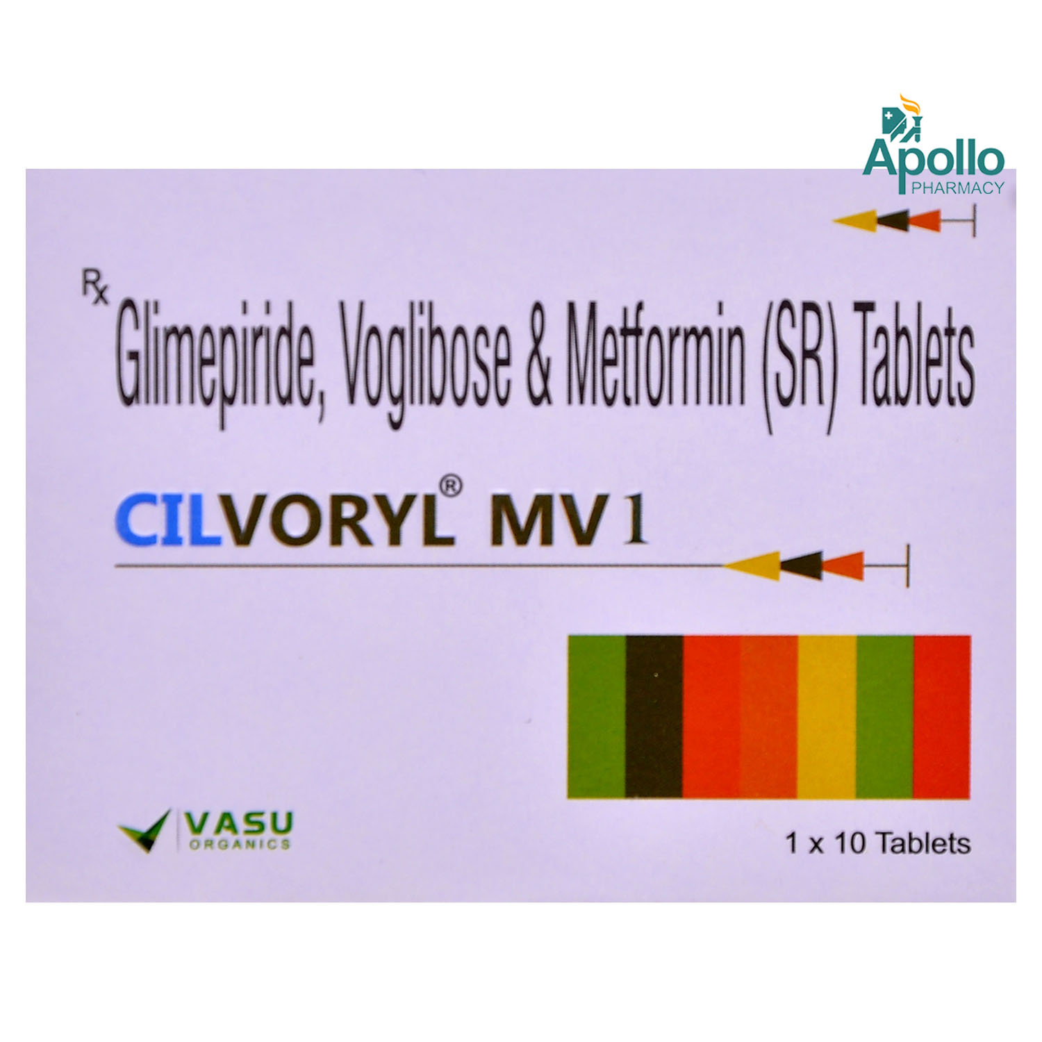 Cilvoryl MV 1 Tablet 10's, Pack of 10 TabletS Cilvoryl MV 1 Tablet 10's, Pack of 10 TabletS