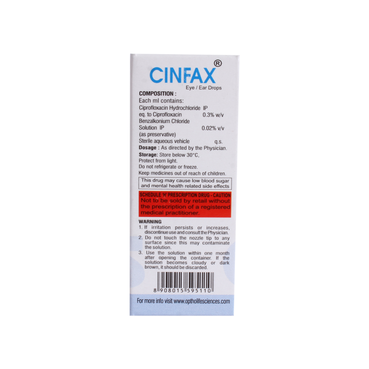 Cinfax Eye/Ear Drops 5 ml, Pack of 1 Drops Cinfax Eye/Ear Drops 5 ml, Pack of 1 Drops