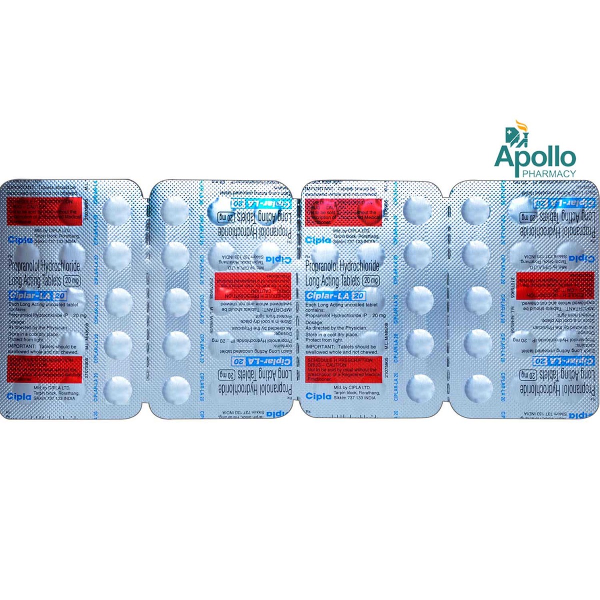 Ciplar-LA 20 Tablet 15's, Pack of 15 TABLETS Ciplar-LA 20 Tablet 15's, Pack of 15 TABLETS