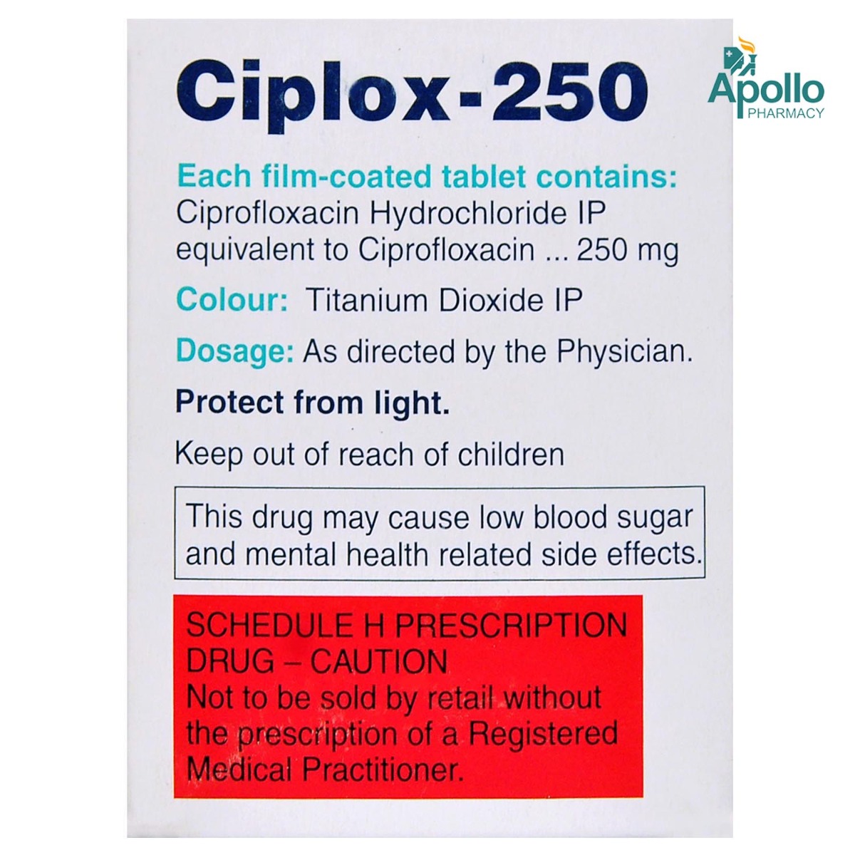 Ciplox-250 Tablet 10's, Pack of 10 TABLETS Ciplox-250 Tablet 10's, Pack of 10 TABLETS