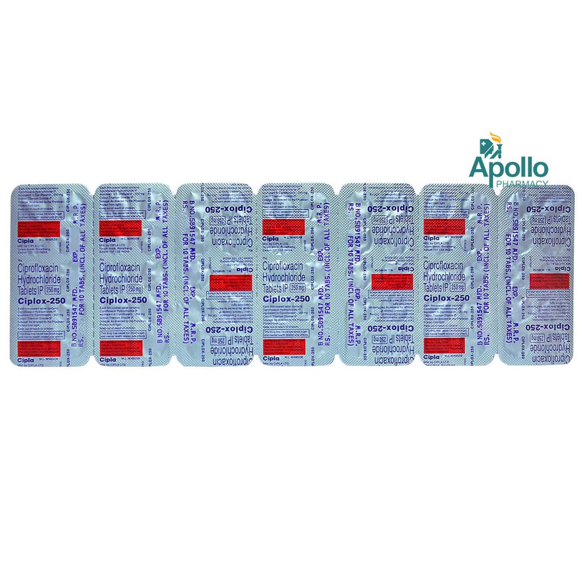 Ciplox-250 Tablet 10's, Pack of 10 TABLETS Ciplox-250 Tablet 10's, Pack of 10 TABLETS
