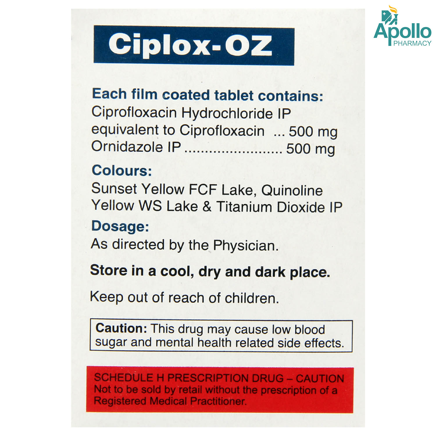 Ciplox-OZ Tablet 10's, Pack of 10 TABLETS Ciplox-OZ Tablet 10's, Pack of 10 TABLETS