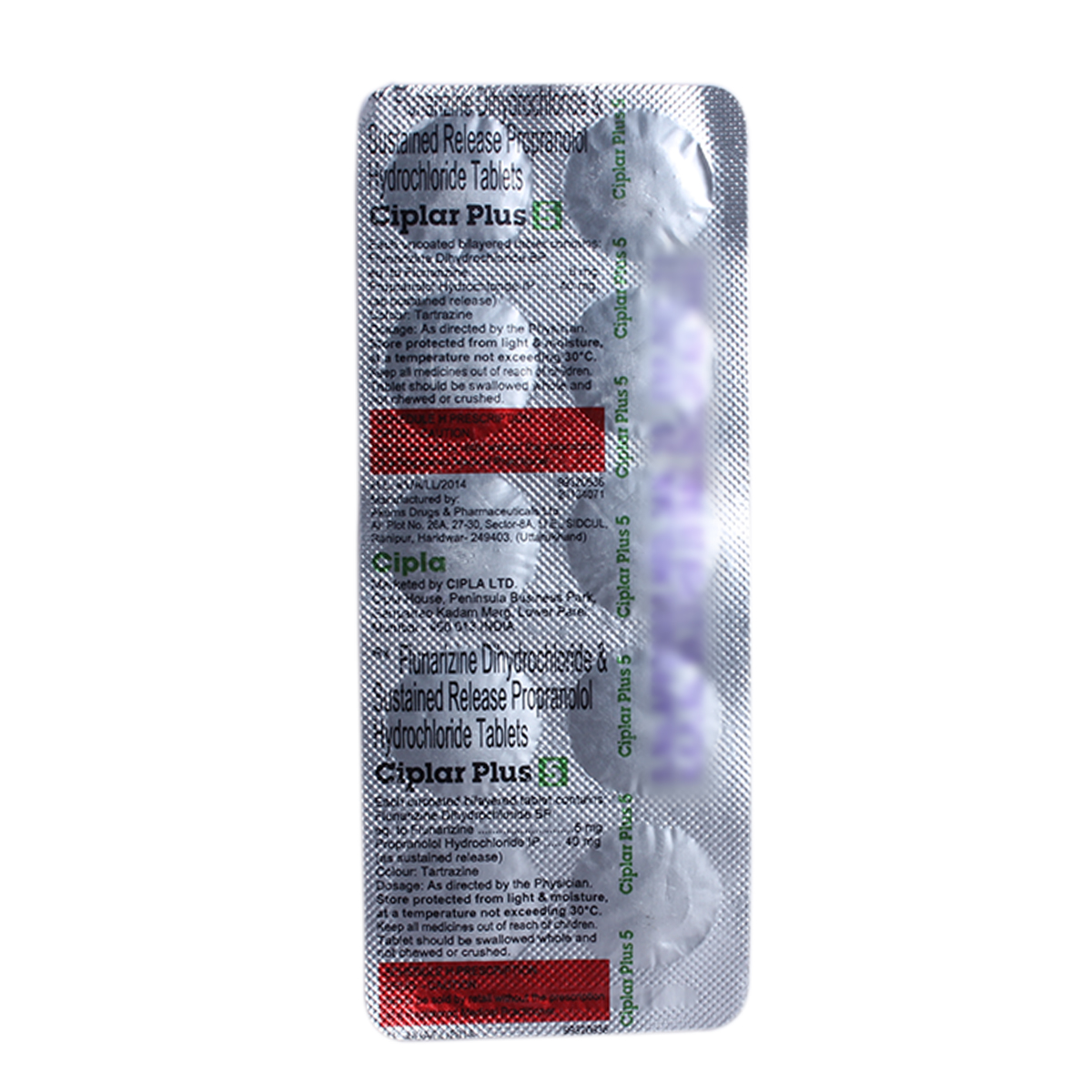 Buy Ciplar Plus 5 Tablet 10's Online