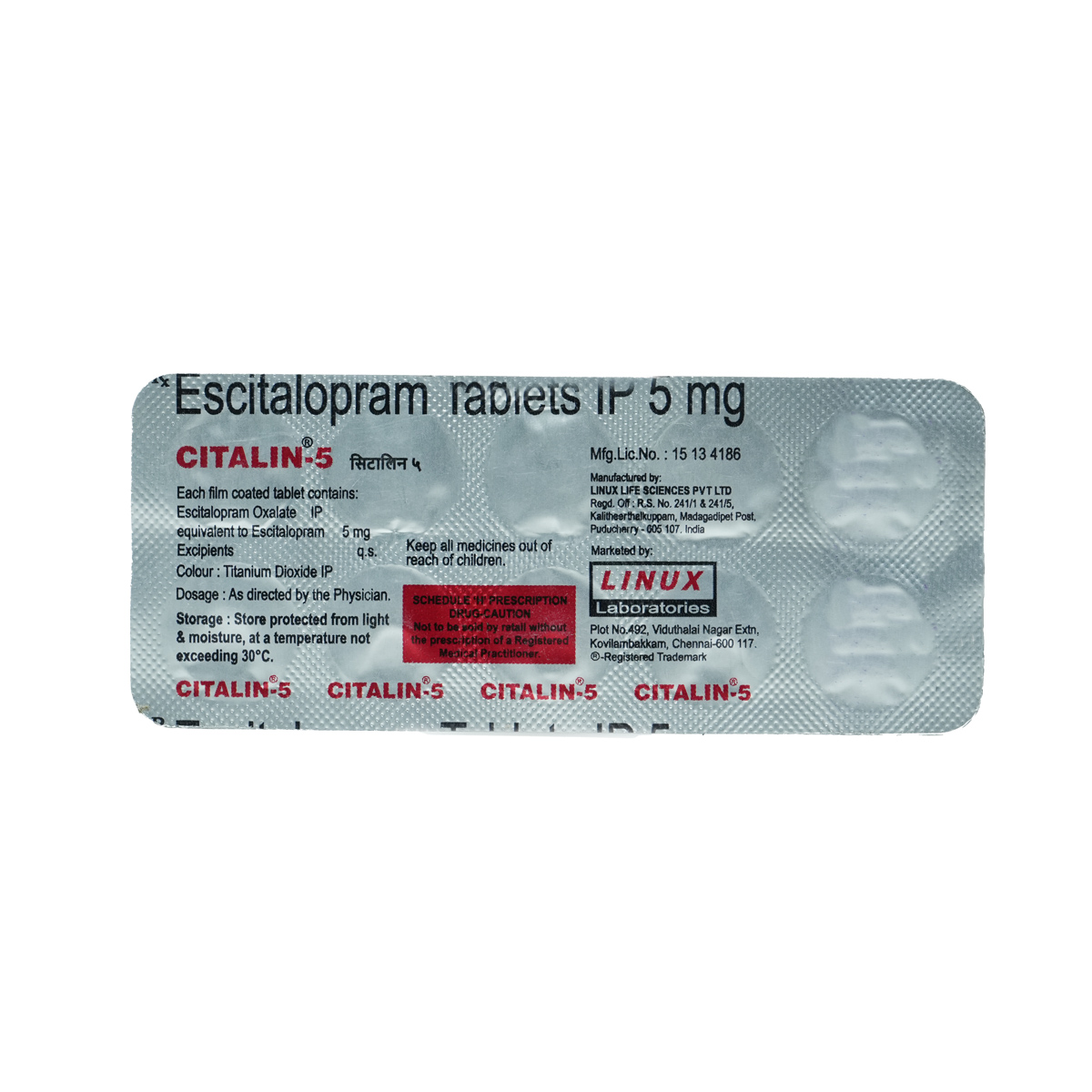 Citalin-5 Tablet 10's, Pack of 10 TABLETS Citalin-5 Tablet 10's, Pack of 10 TABLETS