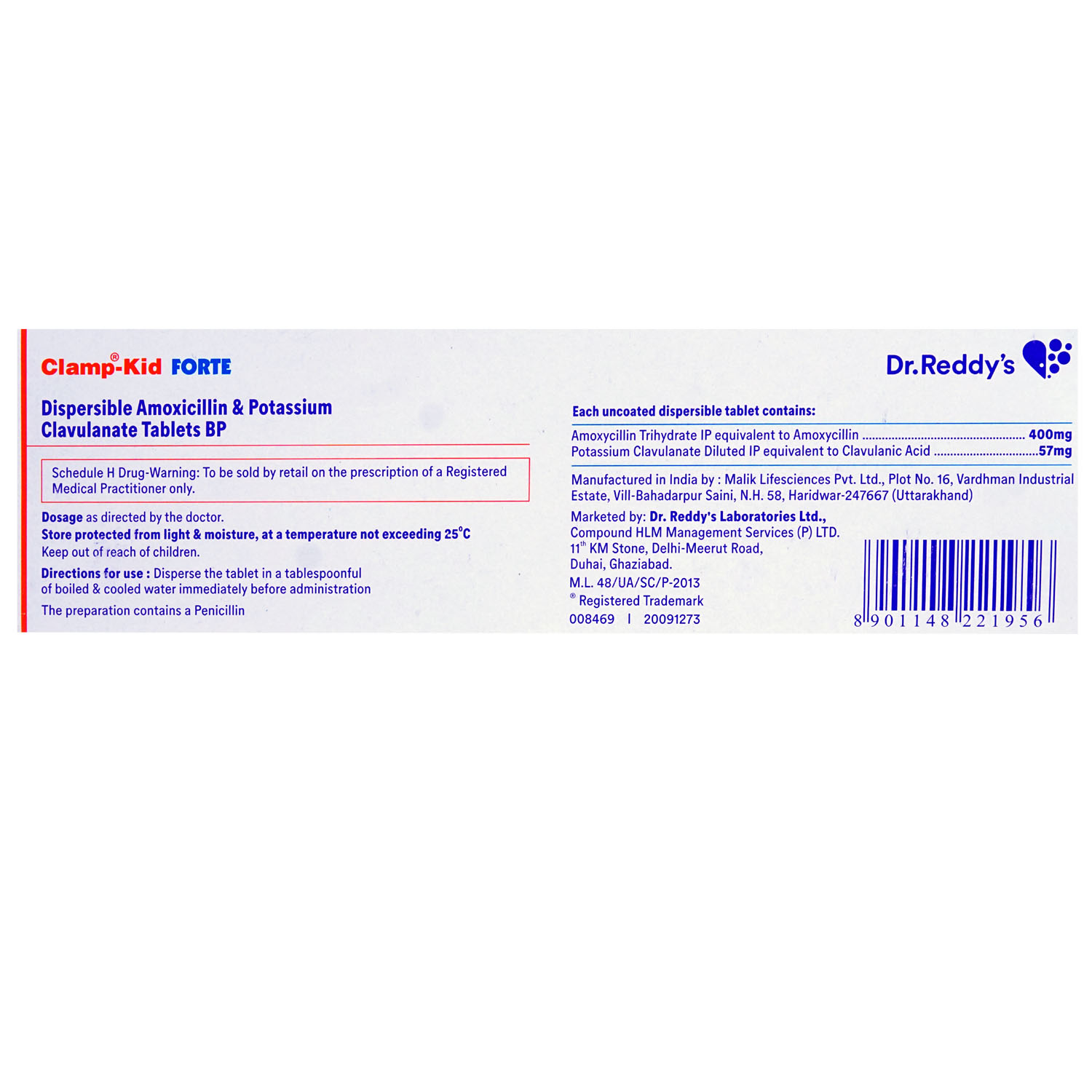 Clamp-Kid Forte Tablet 10's, Pack of 10 TABLETS Clamp-Kid Forte Tablet 10's, Pack of 10 TABLETS