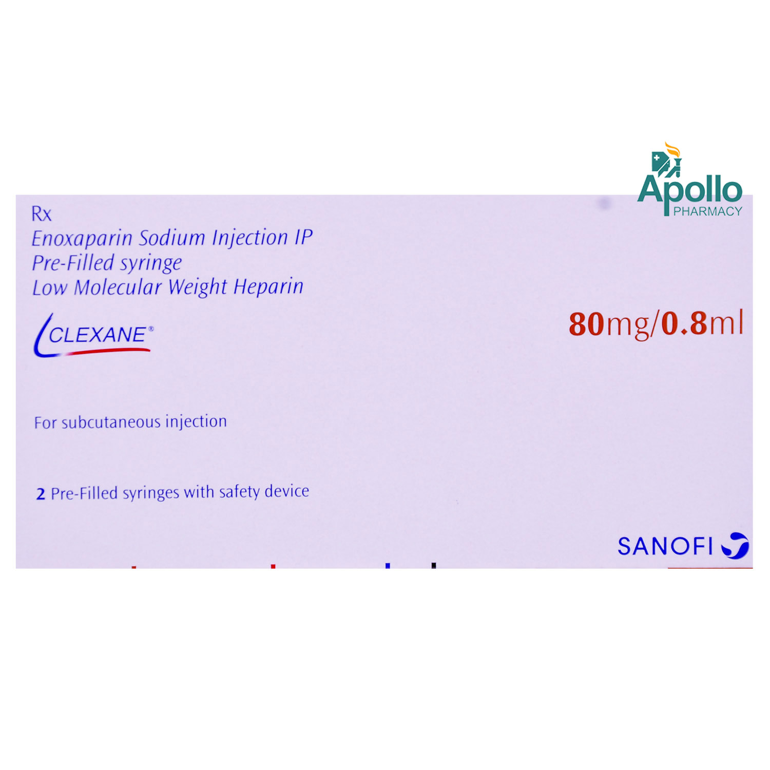 Clexane 80 mg Injection 0.8 ml, Pack of 1 INJECTION Clexane 80 mg Injection 0.8 ml, Pack of 1 INJECTION