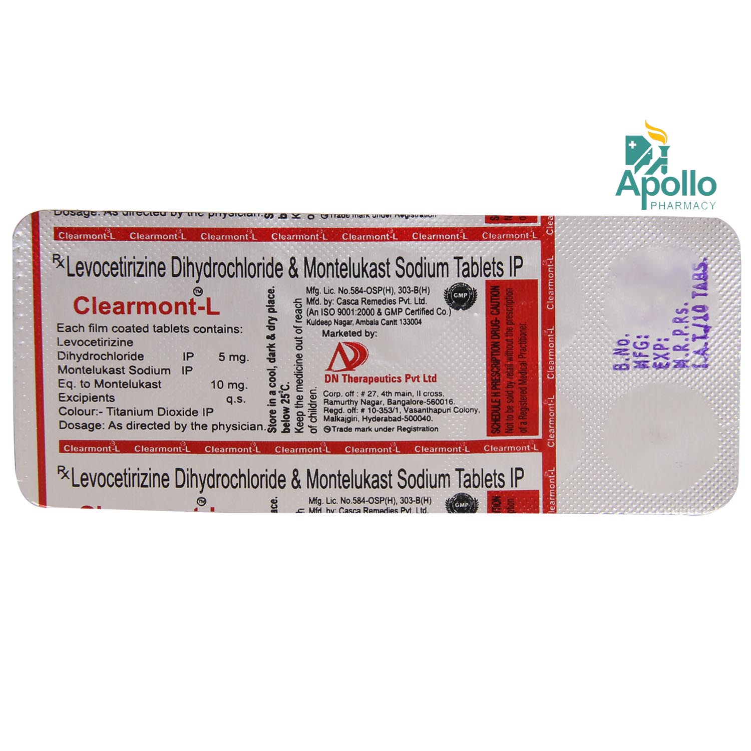 Clearmont-L Tablet 10's, Pack of 10 TABLETS Clearmont-L Tablet 10's, Pack of 10 TABLETS