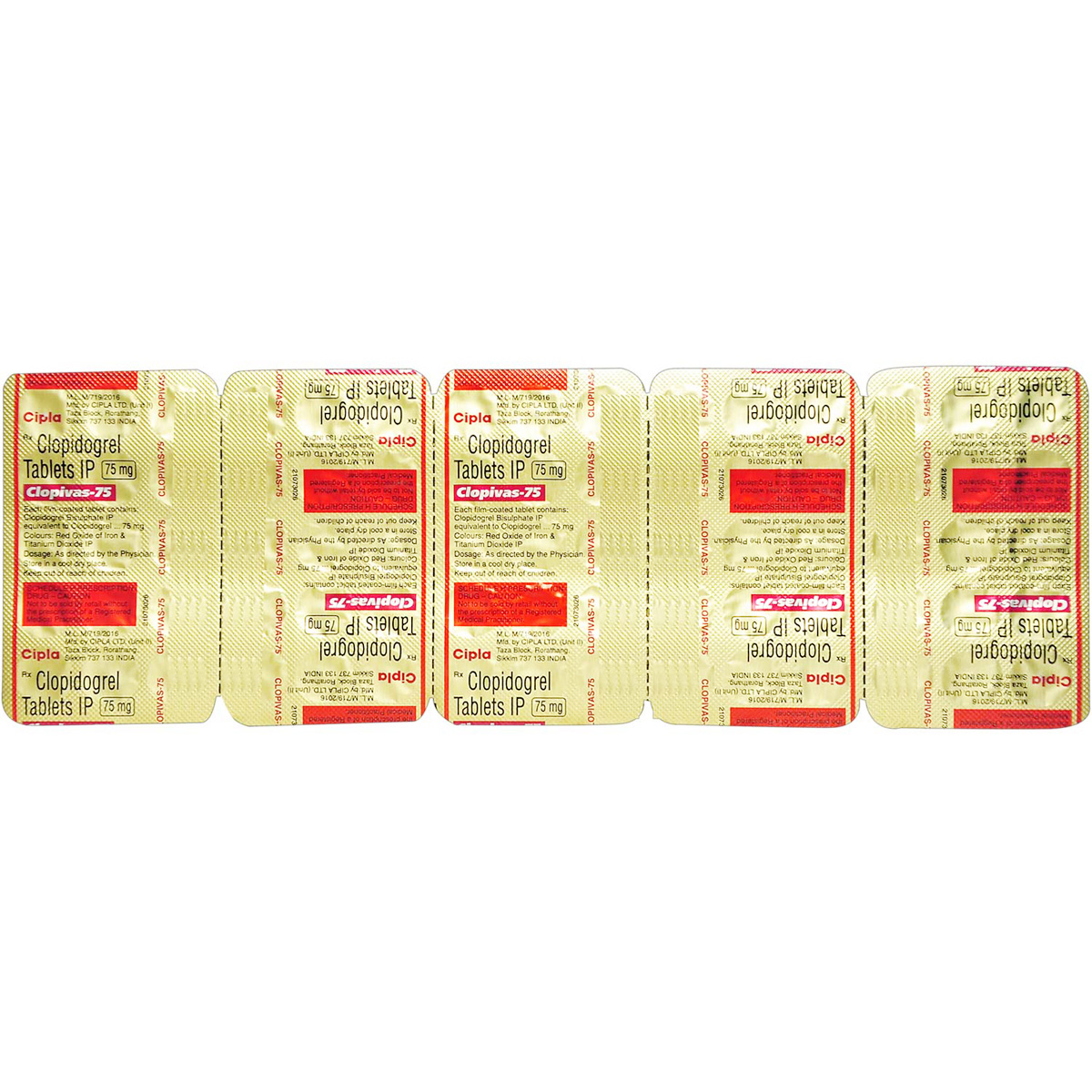 Clopivas-75 Tablet 15's, Pack of 15 TABLETS Clopivas-75 Tablet 15's, Pack of 15 TABLETS