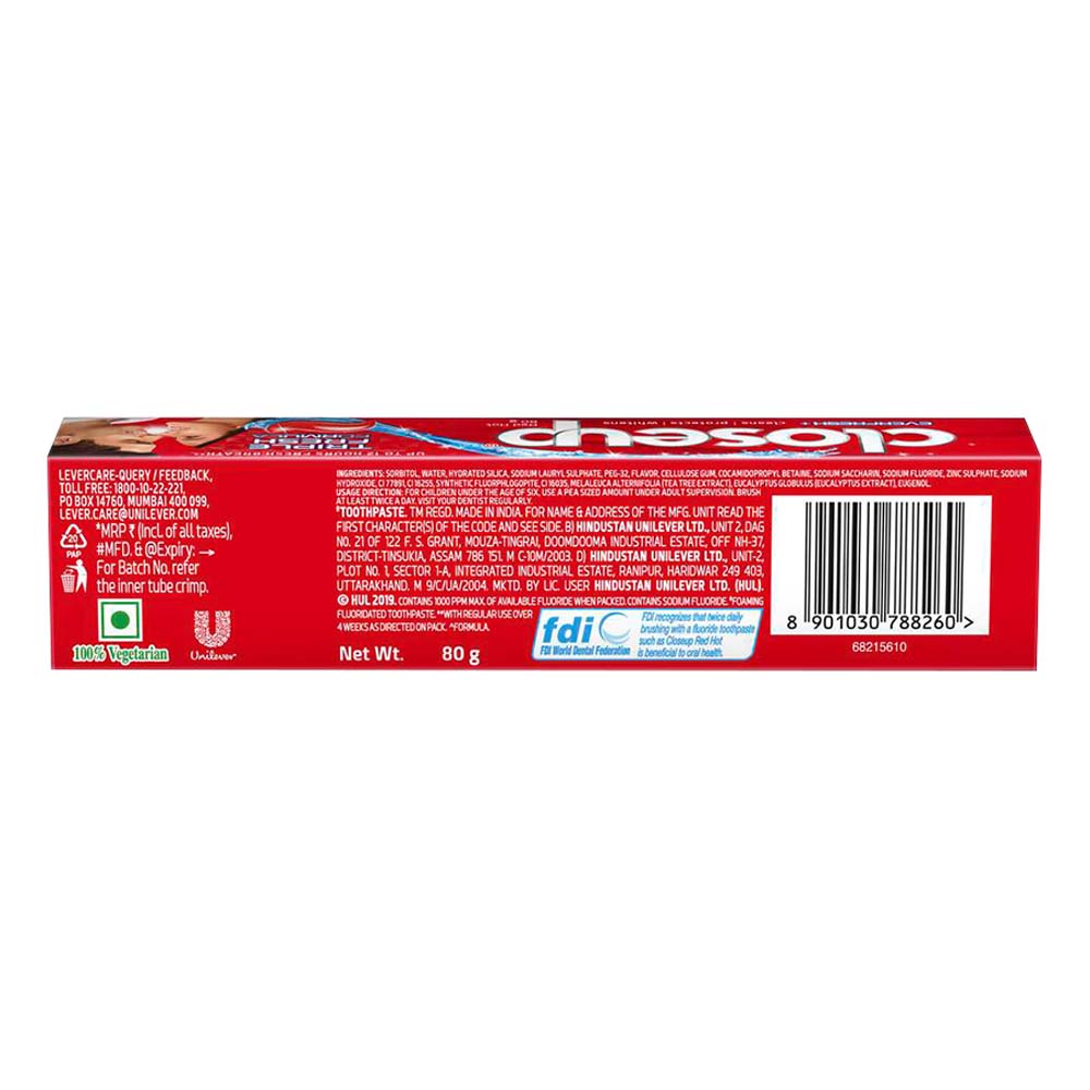 Closeup Everfresh+ Red Hot Gel Toothpaste, 80 gm, Pack of 1 Closeup Everfresh+ Red Hot Gel Toothpaste, 80 gm, Pack of 1