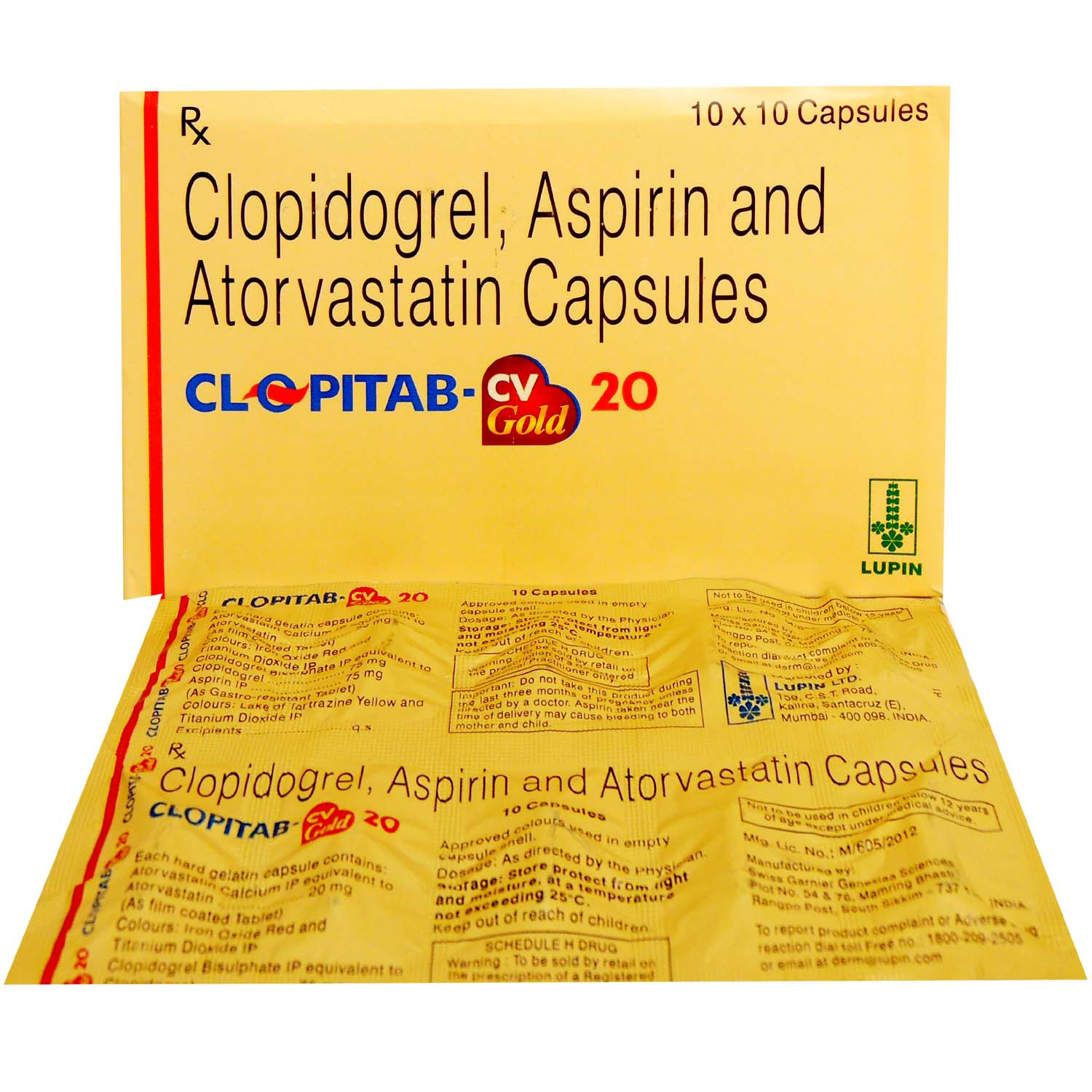 Clopitab-CV Gold 20 Capsule 10's, Pack of 10 CAPSULES Clopitab-CV Gold 20 Capsule 10's, Pack of 10 CAPSULES