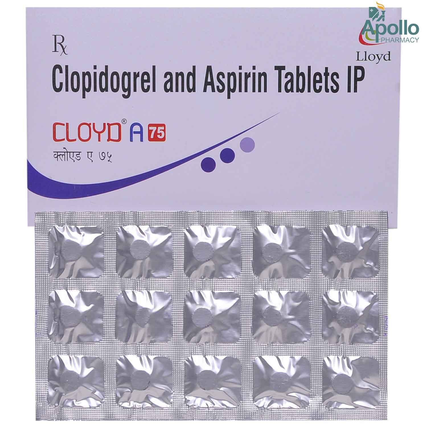 Cloyd A 75 Tablet 15's, Pack of 15 TABLETS Cloyd A 75 Tablet 15's, Pack of 15 TABLETS