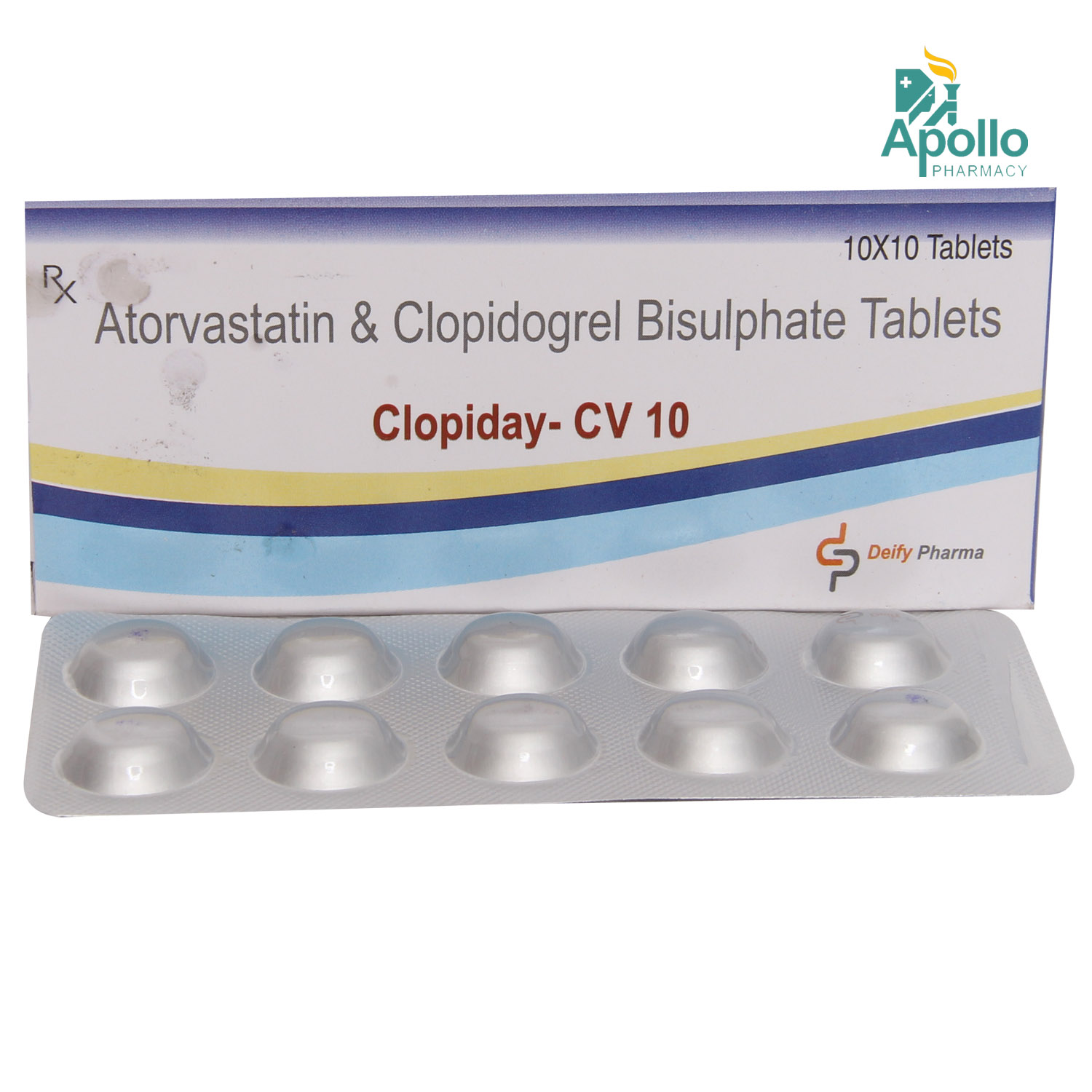 Clopiday CV 10 Tablet 10's, Pack of 10 TABLETS Clopiday CV 10 Tablet 10's, Pack of 10 TABLETS