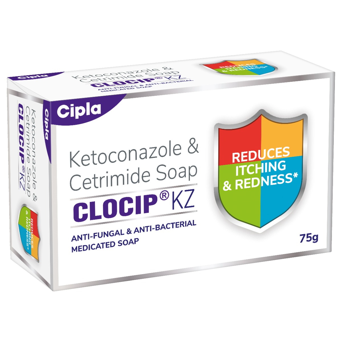 Buy Clocip KZ Soap 75 gm | Ketoconazole & Cetrimide | Antifungal & Anti Bacterial Medicated Soap | Treats Skin Infection | Reduces Itching & Redness Online