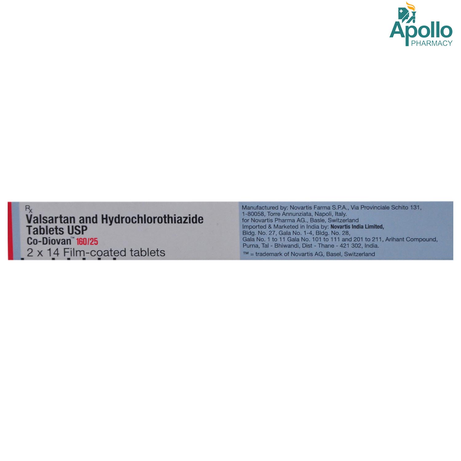 CODIOVAN 160/25MG TABLET, Pack of 14 CODIOVAN 160/25MG TABLET, Pack of 14