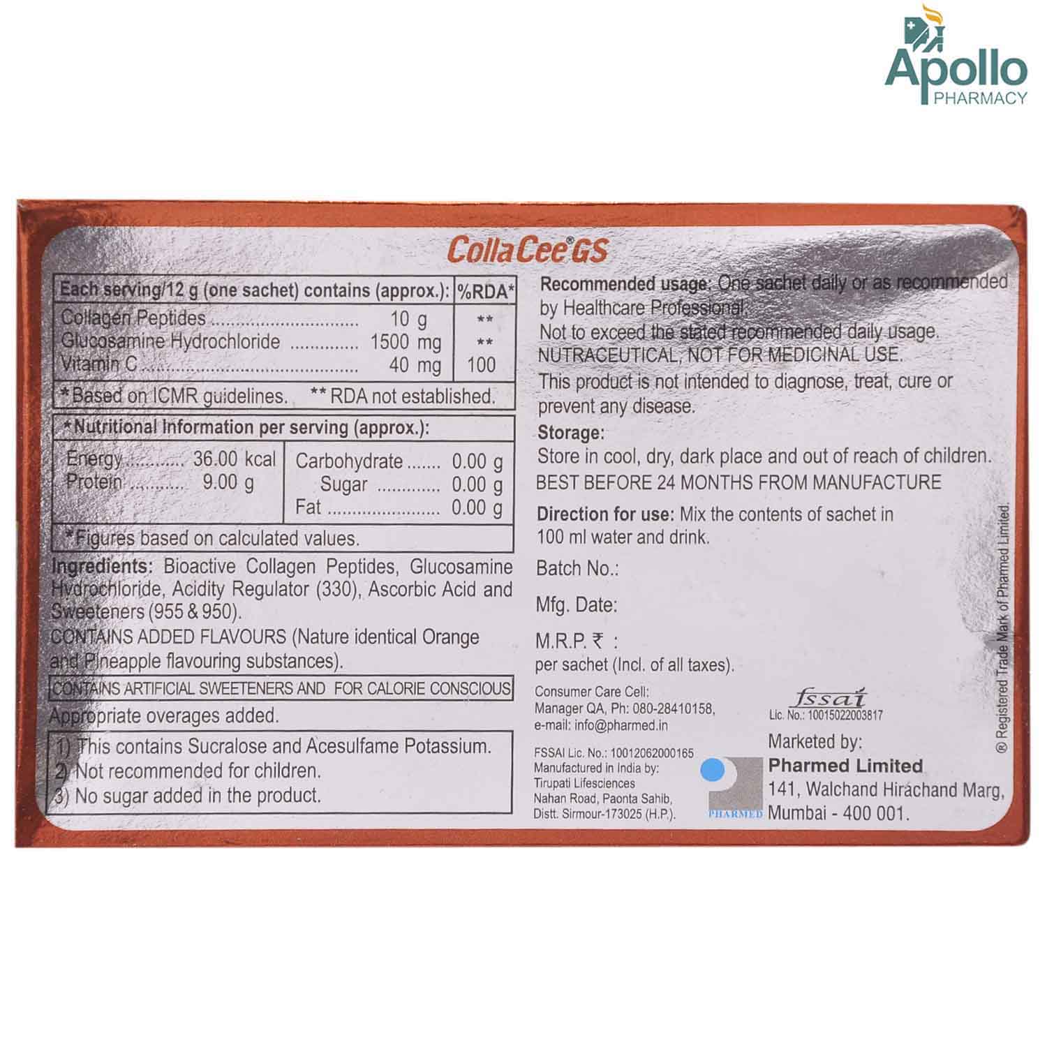 Collacee GS Sachet 12 gm, Pack of 1 POWDER Collacee GS Sachet 12 gm, Pack of 1 POWDER