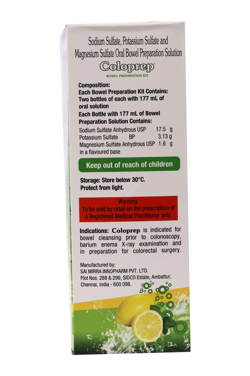 Coloprep Bowel Preparation Kit 177ml Each Delicious Lemon 2's, Pack of 1 Coloprep Bowel Preparation Kit 177ml Each Delicious Lemon 2's, Pack of 1